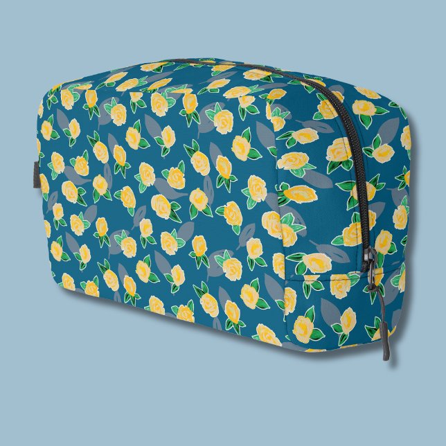 Trousse De Toilette Rose jaune florale botanique (Yellow rose botanical floral cosmetic bag)