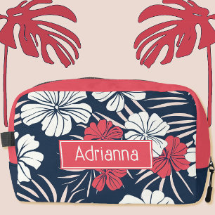 Trousse De Toilette Rose tropical et floral marine 