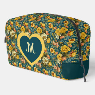 Trousse De Toilette Roses jaunes monogrammées