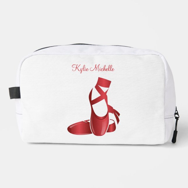 Trousse De Toilette Rouby Red Ballet Chaussures avec nom Danse (Recto)