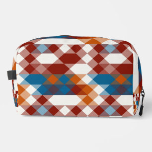 Trousse De Toilette rouge blanc bleu et orange géométrique