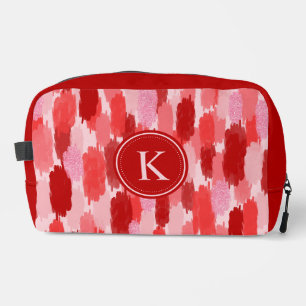 Trousse De Toilette Rouge rose Abstrait brosses Motif Monogramme