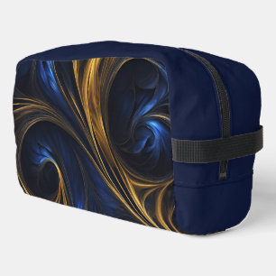 Trousse De Toilette Royal Blue Gold Abstrait Swirl
