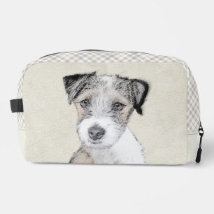 Trousse De Toilette Russell Terrier Peinture Rough Original Chien Art