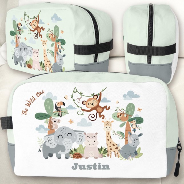 Trousse De Toilette Safari ZOO Animaux Le Wild One Boy Lunch Box (Safari ZOO Animals The Wild One Boy Dopp Kit lunch box)