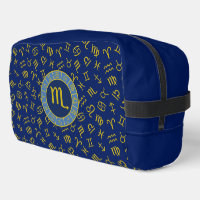 Scorpio Zodiac+Astrologie Symboles Motif Gld+Blues