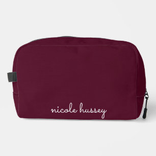 Trousse De Toilette Script Bourgogne Monogramme moderne élégant