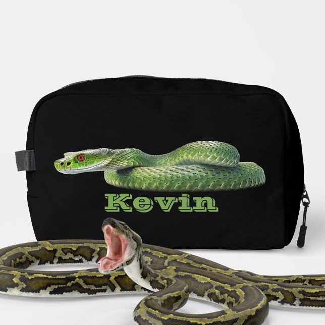 Trousse De Toilette Serpent Vert Venomère Avec Votre Nom (Créateur téléchargé)