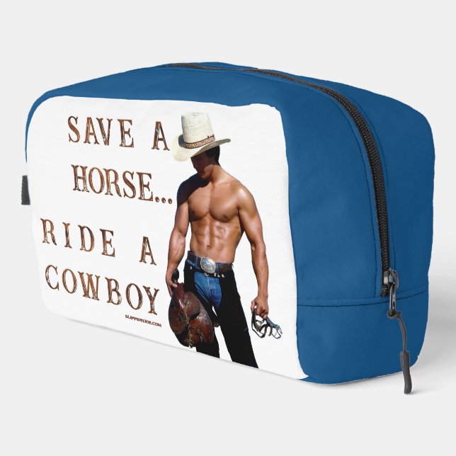 Trousse De Toilette SlipperyJoe's save horse ride paille cowboy casque (Coin droit)