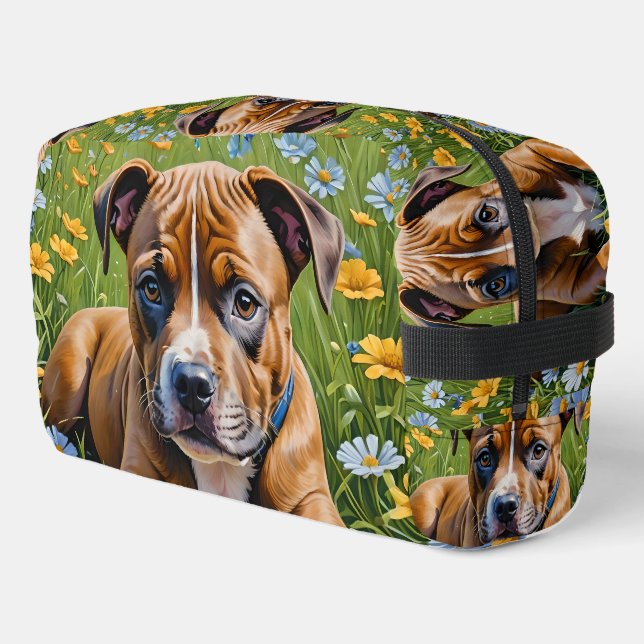 Trousse De Toilette Staffordshire de printemps Bull Terrier Puppy (Coin gauche)