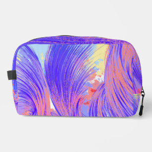 Trousse De Toilette Stylish Rose bleu Abstrait Plumes