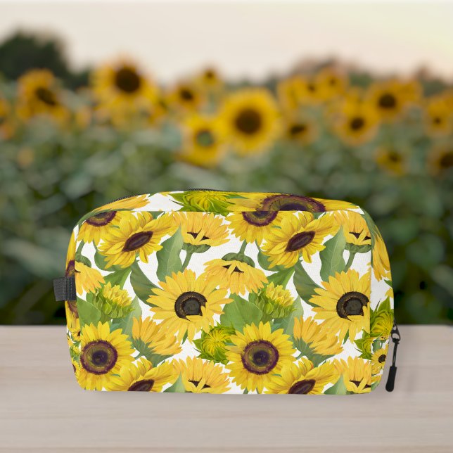 Trousse De Toilette Sunflower Print Customized Canvas Accessory Bag (Créateur téléchargé)