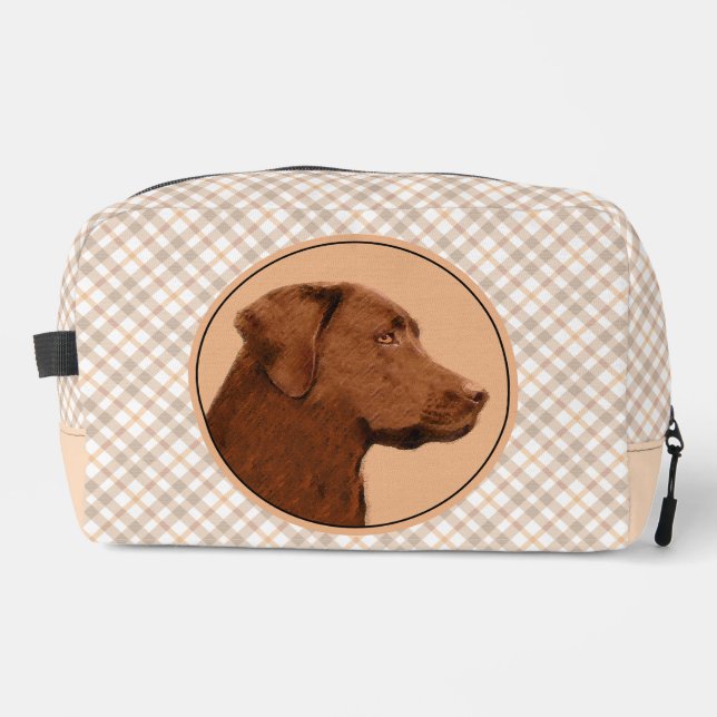 Trousse De Toilette Tableau de Labrador Retriever Chien Lab chocolat A (Recto)