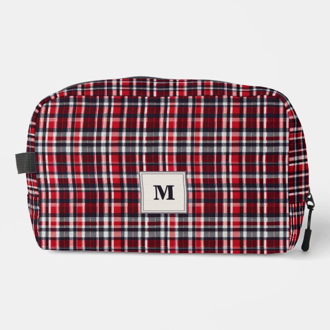 Trousse De Toilette Tartan Check Motif Stylish Monogrammed (Recto)
