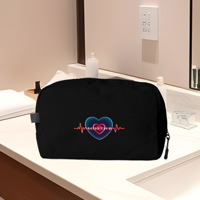 Trousse De Toilette Technologie Echo | Bouton | EKG (Echo tech _ Heartbeat _ EKG Toiletry Bag)