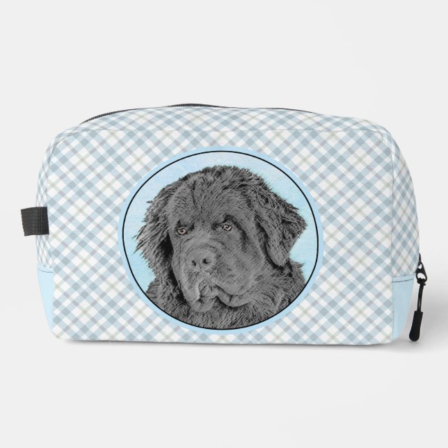 Trousse De Toilette Terre-Neuve Peinture Black Cute Original Chien Art (Recto)