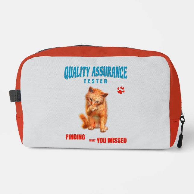 Trousse De Toilette Testeur QA Humour de chat (Recto)