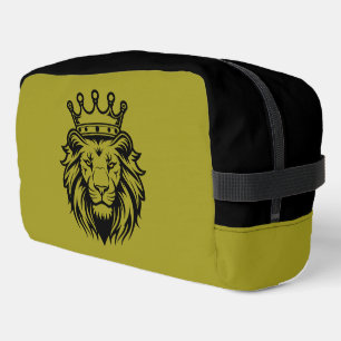 Trousse De Toilette Tête de lion avec silhouette de couronne - Noir 1