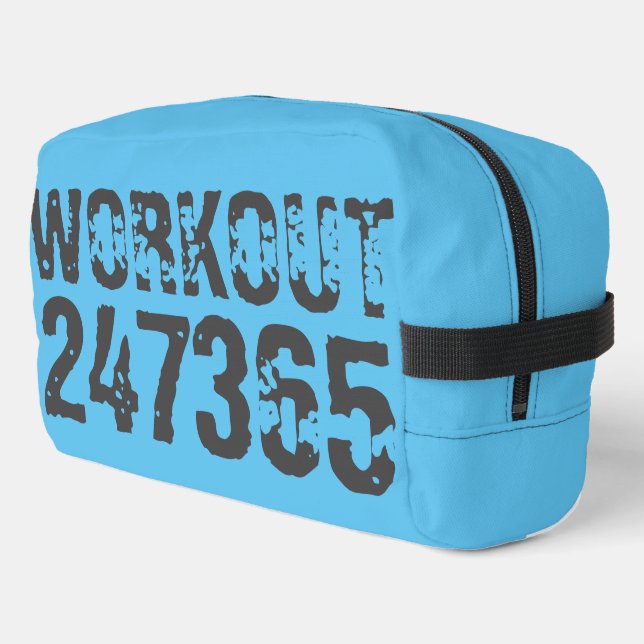 Trousse De Toilette Texte usé et rayé Workout 247365 bleu (Coin gauche)