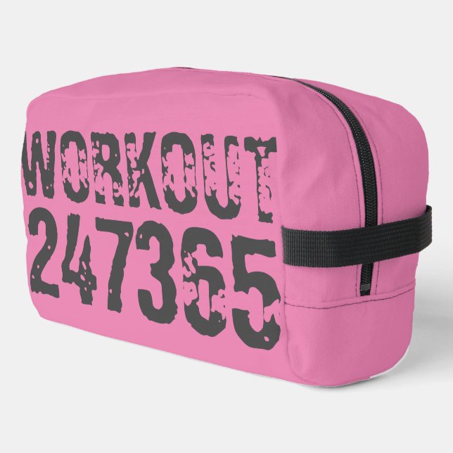 Trousse De Toilette Texte usé et rayé Workout 247365 rose (Coin gauche)