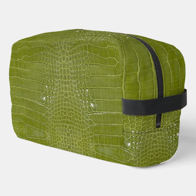 Trousse De Toilette Texture de l'alligator vert citron (Coin gauche)
