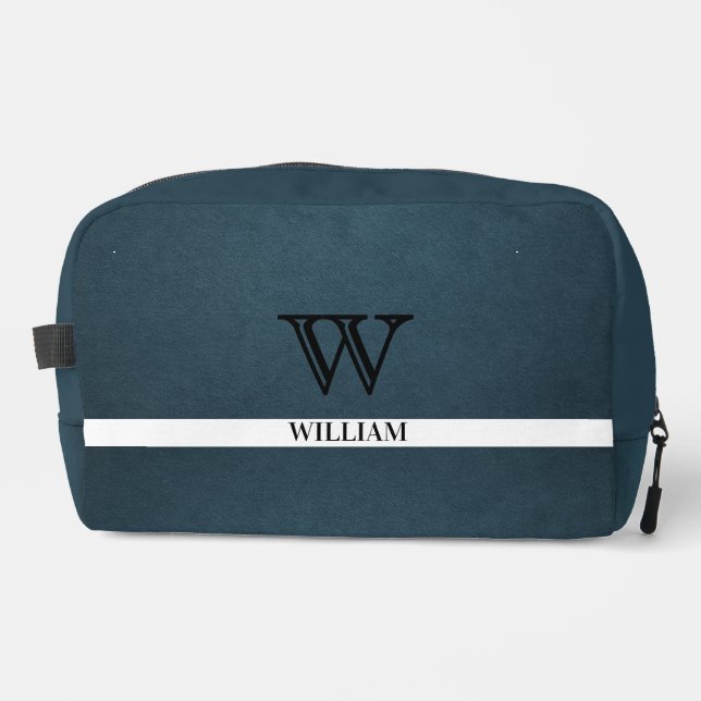 Trousse De Toilette Texture en cuir Nom du monogramme noir (Recto)