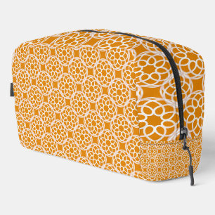 Trousse De Toilette Toilettes Motifs Orange Blanc Géométrique