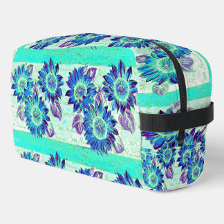 Trousse De Toilette Tournesols abstraits dans des nuances de bleu