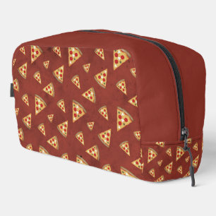 Trousse De Toilette tranches de pizza cool vintage rouge foncé motif