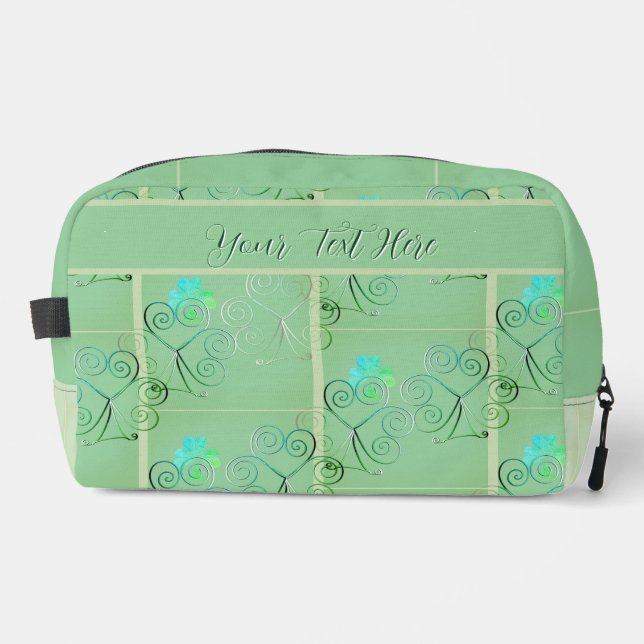 Trousse De Toilette Trèfles Imprimés Brumeux  (Recto)