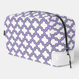 Trousse De Toilette Trellis blanc et violet, treillis, Quatrefoil