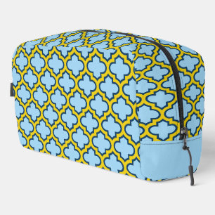 Trousse De Toilette Trellis bleu et jaune, treillis, Quatrefoil