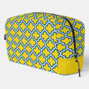 Trousse De Toilette Trellis jaune et bleu bébé, treillis, Quatrefoil