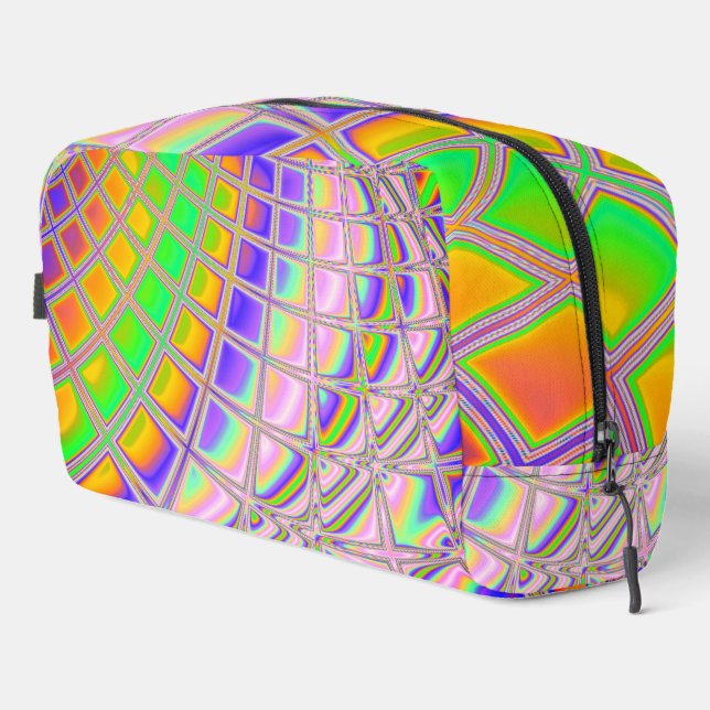 Trousse De Toilette Trippy Super Vibrant Abstrait Digital Fractal Art (Coin droit)