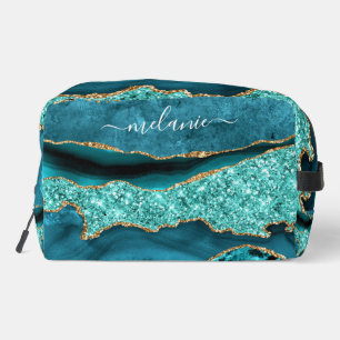 Trousse De Toilette Turquoise Blue Gold Aqua Turquoise Custom Votre No