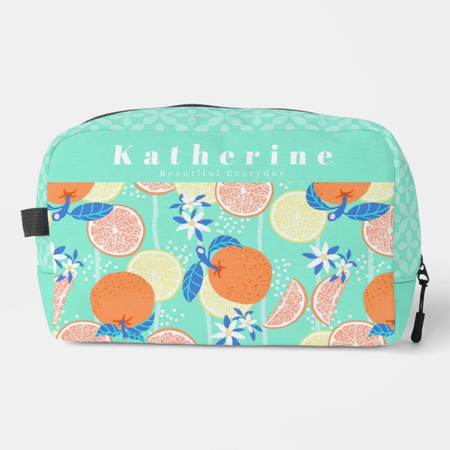 Trousse De Toilette Turquoise d'été Orange (Recto)