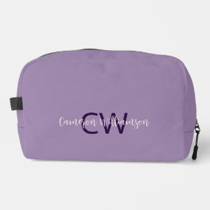 Trousse De Toilette Type de script sophistiqué Nom et initiales Violet