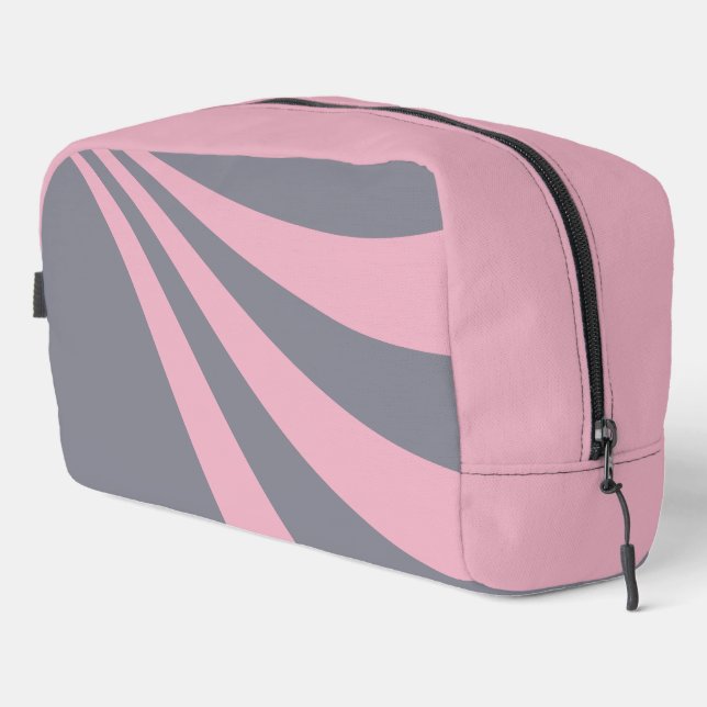 Trousse De Toilette Vague gris et rose (Coin droit)