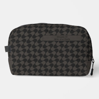 Trousse De Toilette Vagues Abstraites Noires et Grises avec Texte
