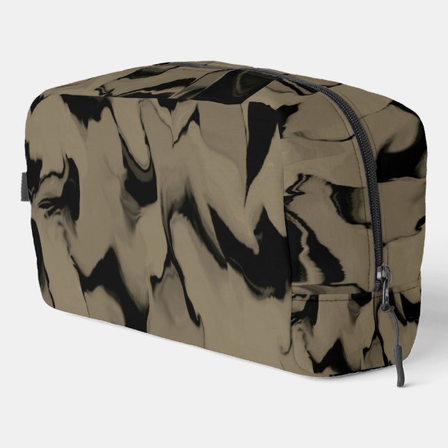 Trousse De Toilette Vagues de Noir et Brown (Coin droit)