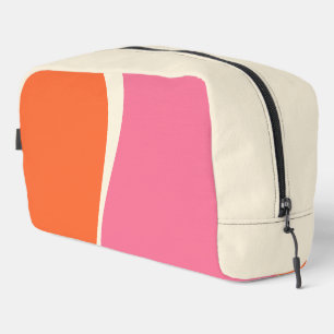 Trousse De Toilette Vagues simples 2 en rose, orange et crème