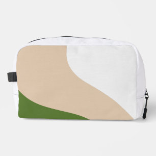 Trousse De Toilette Vagues simples - Blanc, Sable et Vert Palmier