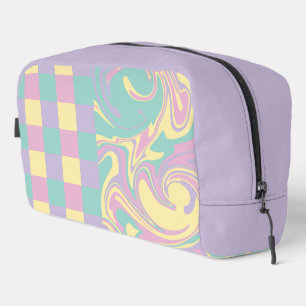 Trousse De Toilette Vérifications et tourbillons Rose pastel, Jaune, V