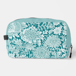 TROUSSE DE TOILETTE VERT AVEC EFFETS DE REGARDE DE LACE BLANCHE