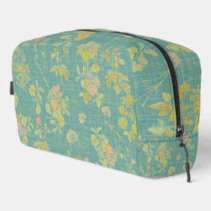 Trousse De Toilette Vintage Floral de printemps Motif Turquoise