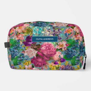 Trousse De Toilette Vintage shabby chic rose bleu rose motif