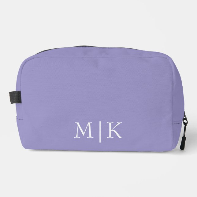 Trousse De Toilette Violet et Blanc | Monogramme Moderne (Recto)