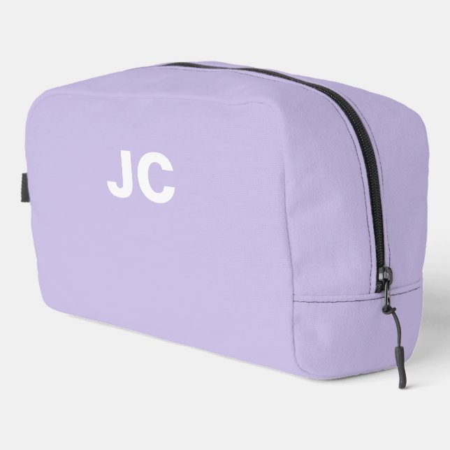 Trousse De Toilette Violet Monogramme Minimal Moderne Voyage (Coin droit)