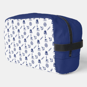 Trousse De Toilette Voile Illustrant Sml Ptn Navy Bleu+Blanc