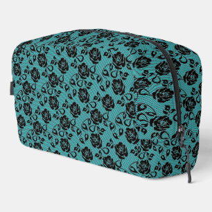 Trousse De Toilette Vos couleurs Faux Black Lace Fishnet Turquoise